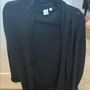 Twik Black Cardigan Open-Front Sweater